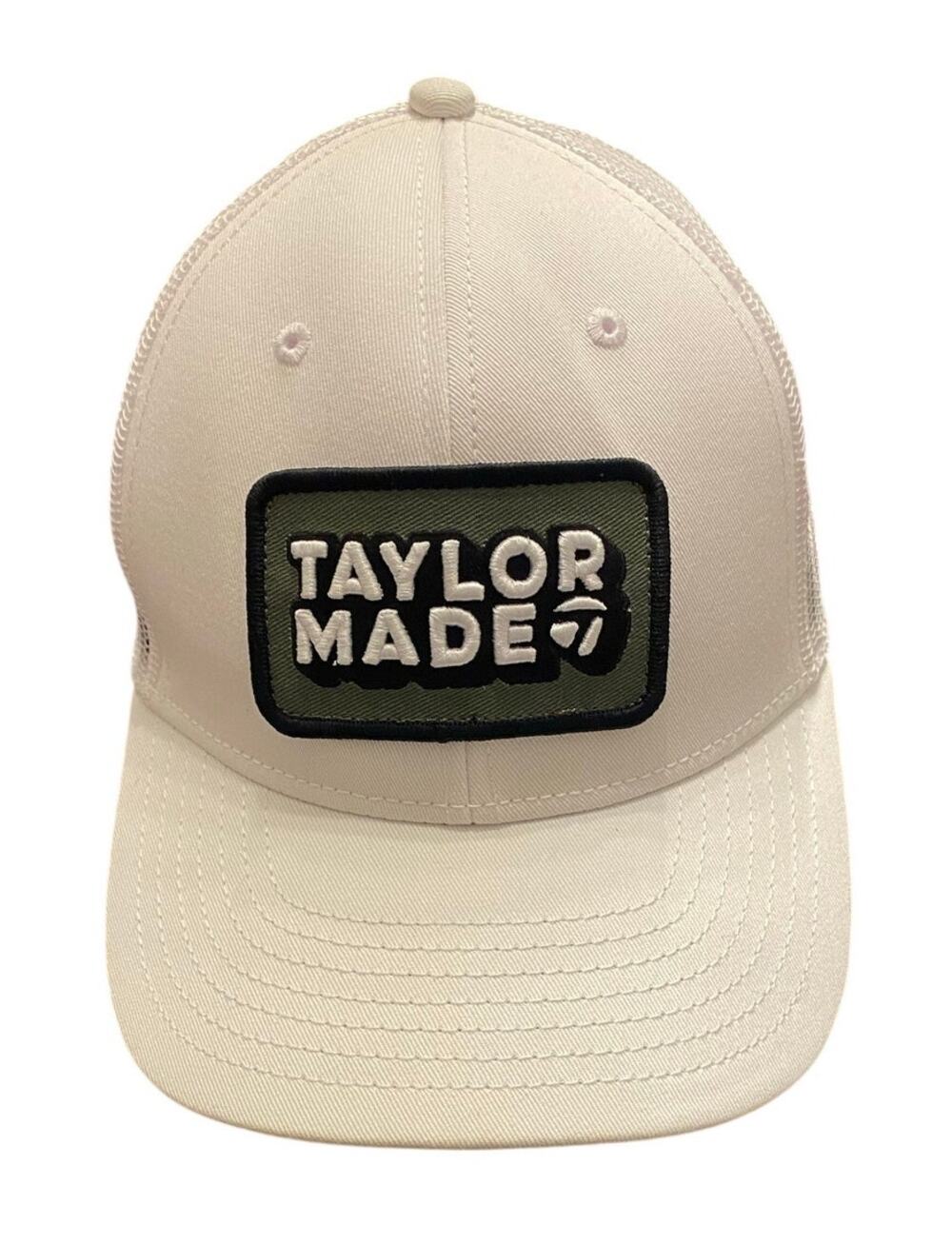 TaylorMade White Mesh Trucker Golf Hat Snapback 58cm Patch Cap  Adjustable